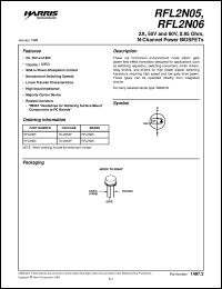 RFL2N06 datasheet: 2A, 50V and 60V, 0.95 Ohm, N-Channel Power MOSFETs RFL2N06