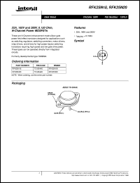 RFK25N20 datasheet: 25.0A, 180V, 0.150 ohm, N-Channel Power MOSFET FN1500.3 RFK25N20