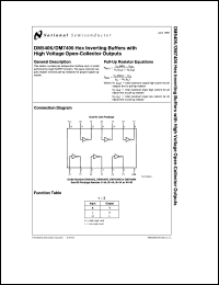 DM5406J/883 datasheet: Hex Inverting Buffer/Driver with High-Voltage Open- Collector Outputs DM5406J/883