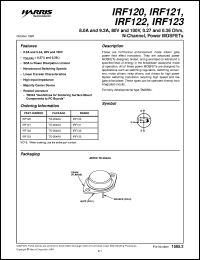 IRF123 datasheet: 8.0A and 9.2A, 80V and 100V, 0.27 and 0.36 Ohm, N-Channel, Power MOSFETs IRF123