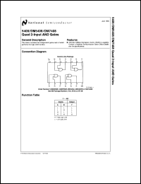 DM5408J/883 datasheet: Quad 2-Input AND Gate DM5408J/883