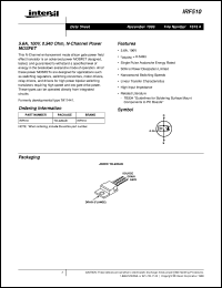 IRF510 datasheet: 5.6A, 100V, 0.540 Ohm, N-Channel Power MOSFET IRF510