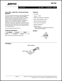 IRF730 datasheet: 5.5A, 400V, 1.000 Ohm, N-Channel Power MOSFET IRF730