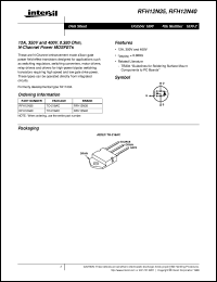 RFH12N35 datasheet: 12.0A, 350V and 400V, 0.380 ohm, N-Channel Power MOSFET FN1630.2 RFH12N35