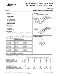 HGTP10N50C1 datasheet: 10A, 12A, 400V and 500V N-Channel IGBTs HGTP10N50C1