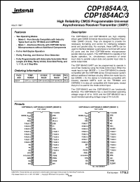 CDP1854A/3 datasheet: High Reliability CMOS Programmable Universal  Asynchronous Receiver/Transmitter CDP1854A/3