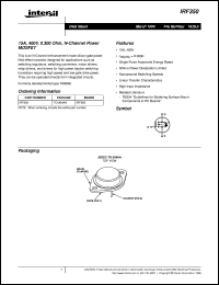 IRF351 datasheet: 13.0A and 15.0A, 350 and 400V, 0.300 and 0.400 ohm, Avalanche Rated*, N-Channel Power MOSFET FN1826.2 IRF351