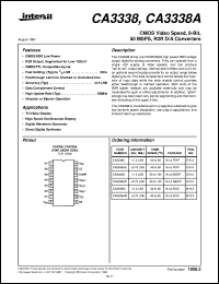 CA3338 datasheet: CMOS Video Speed, 8-Bit, 50 MSPS, R2R D/A Converters CA3338