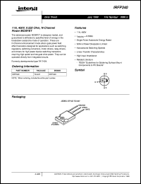 IRFP340 datasheet: 11A, 400V, 0.550 Ohm, N-Channel Power MOSFET IRFP340