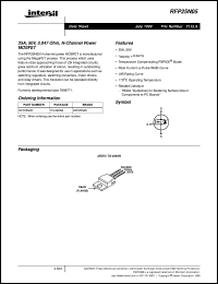 RFP25N05 datasheet: 25A, 50V, 0.047 Ohm, N-Channel Power MOSFET RFP25N05