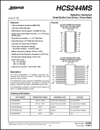 HCS244MS datasheet: Radiation Hardened Octal Buffer/Line Driver, Three-State HCS244MS