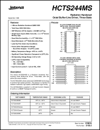 HCTS244MS datasheet: Radiation Hardened Octal Buffer/Line Driver, Three-State HCTS244MS