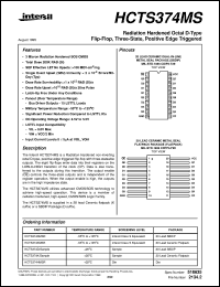 HCTS374MS datasheet: Radiation Hardened Octal D-Type Flip-Flop, Tri-State, Positive Edge Triggered HCTS374MS