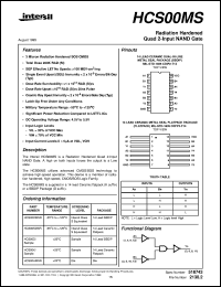 HCS00MS datasheet: Radiation Hardened Quad 2-Input NAND Gate HCS00MS