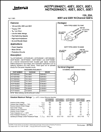 HGTH20N40C1 datasheet: 15A, 20A, 400V and 500V N-Channel IGBTs HGTH20N40C1