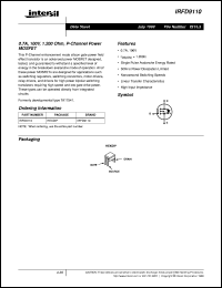 IRFD9110 datasheet: 0.7A, 100V, 1.200 Ohm, P-Channel Power MOSFET IRFD9110