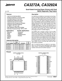 CA3292A datasheet: Quad-Gated Inverting Power Drivers with Fault Mode Diagnostic Flag Output CA3292A