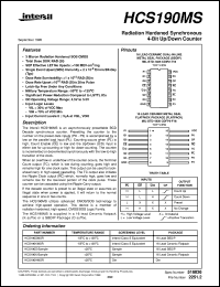 HCS190MS datasheet: Radiation Hardened Synchronous 4-Bit Up/Down Counter HCS190MS