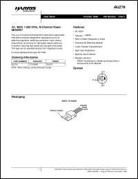 BUZ76 datasheet: 3.0A, 400V, 1.800 ohm, N-Channel Power MOSFET FN2264.1 BUZ76