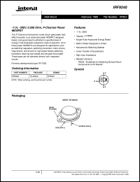 IRF9240 datasheet: -9A and -11A, -150V and -200V, 0.50 and 0.70 Ohm, P-Channel Power MOSFETs IRF9240