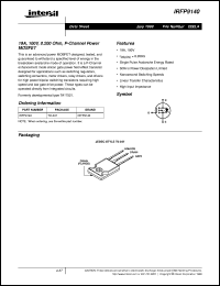 IRFP9140 datasheet: 19A, 100V, 0.200 Ohm, P-Channel Power MOSFET IRFP9140