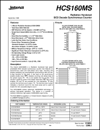 HCS160MS datasheet: Radiation Hardened BCD Decade Synchronous Counter HCS160MS