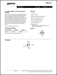 IRFD110 datasheet: 1A, 100V, 0.600 Ohm, N-Channel Power MOSFET IRFD110