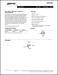 IRFD320 datasheet: 0.5A, 400V, 1.800 Ohm, N-Channel Power MOSFET IRFD320