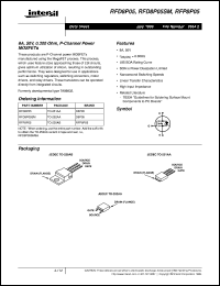 RFD8P05 datasheet: 8A, 50V, 0.300 Ohm, P-Channel Power MOSFETs RFD8P05