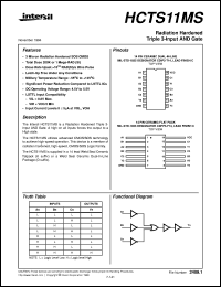 HCTS11MS datasheet: Radiation Hardened Triple 3-Input AND Gate HCTS11MS