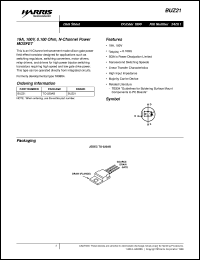 BUZ21 datasheet: 19.0A, 100V, 0.100 ohm, N-Channel Power MOSFET FN2420.1 BUZ21