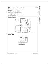 DM54L10J/883 datasheet: Triple 3-Input NAND Gate DM54L10J/883