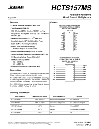 HCTS157MS datasheet: Radiation Hardened Quad 2-Input Multiplexers HCTS157MS