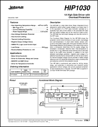 HIP1030 datasheet: 1A High Side Driver with Overload Protection HIP1030