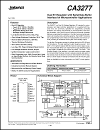 CA3277 datasheet: Dual 5V Regulator with Serial Data Buffer Interface for Microcontroller Applications CA3277