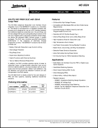 HC-5524 datasheet: EIA/ITU 24V PABX SLIC with 25mA Loop Feed HC-5524