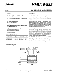 HMU16/883 datasheet: 16 x 16-Bit CMOS Parallel Multiplier HMU16/883