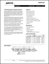 HSP45102 datasheet: 12-Bit Numerically Controlled Oscillator HSP45102