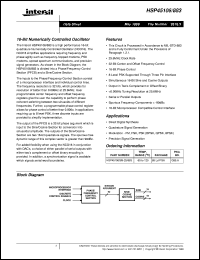 HSP45106/883 datasheet: 16-Bit Numerically Controlled Oscillator HSP45106/883