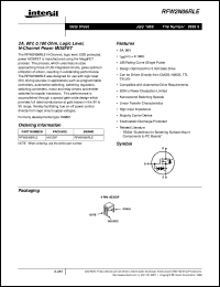 RFW2N06RLE datasheet: 2A, 60V, 0.160 Ohm, Logic Level, N-Channel Power MOSFET RFW2N06RLE