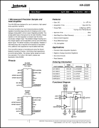 HA-5320 datasheet: Microsecond Precision Sample and Hold Amplifier Amplifier HA-5320