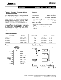 ICL8038 datasheet: Precision Waveform Generator/Voltage Controlled Oscillator FN2864.3 ICL8038