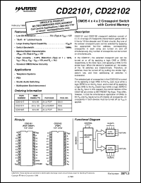 CD22101 datasheet: CMOS 4 x 4 x 2 Crosspoint Switch with Control Memory CD22101