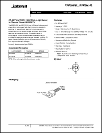 RFP2N10L datasheet: 2A, 80V and 100V, 1.050 Ohm, Logic Level, N-Channel Power MOSFETs RFP2N10L