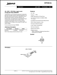 RFP2N12L datasheet: 2A, 120V, 1.750 Ohm, Logic Level, N-Channel Power MOSFET RFP2N12L