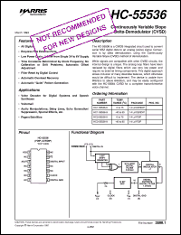 HC-55536 datasheet: Continuous Variable Slope Delta-Demodulator HC-55536