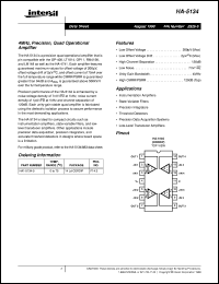 HA-5134 datasheet: 4MHz, Precision, Quad Operational Amplifier FN2926.3 HA-5134