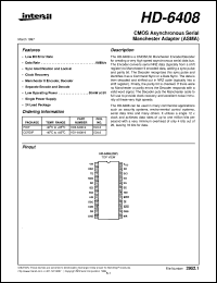 HD-6408 datasheet: CMOS Asynchronous Serial Manchester Adapter HD-6408