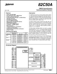 82C50A datasheet: CMOS Asynchronous Communications Element 82C50A