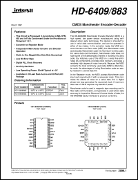 HD-6409/883 datasheet: CMOS Manchester Encoder-Decoder HD-6409/883